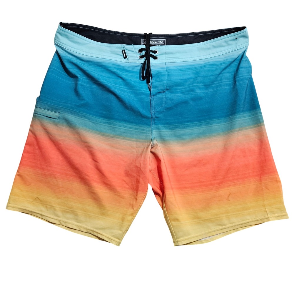 O'Neill Hyperfreak Board Shorts Mens 38 Blue Orange Ombre‎ HO2106005 *
